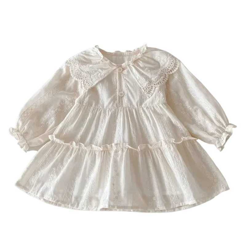 Kids Autumn Princess Dress Baby Girls Long Sleeve Cotton Rule Dresses Children Spring Casual Korean Le A-line Clothes Dress S261016Z6II