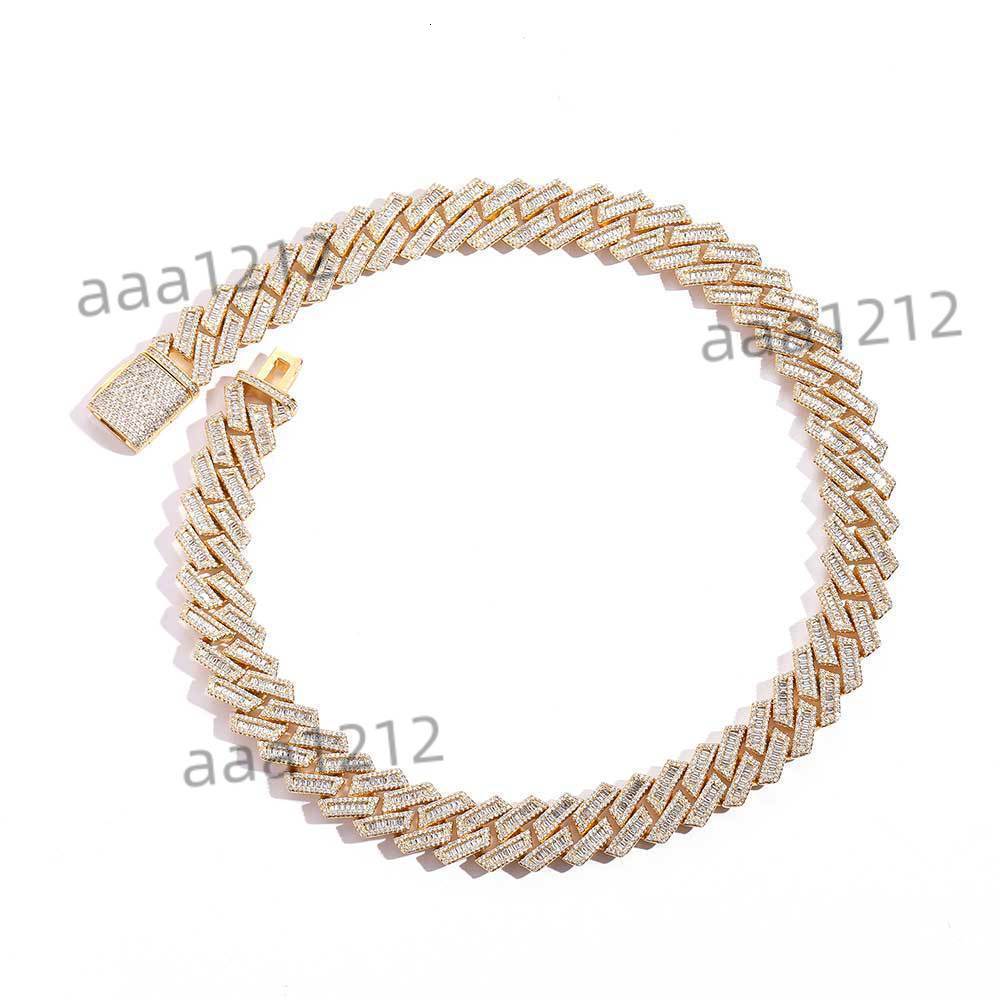 925 Sterling Silver VVS Moissanite Diamond Iced out Cuban Link Chain Necklace Hip Hop Jewelry for Men