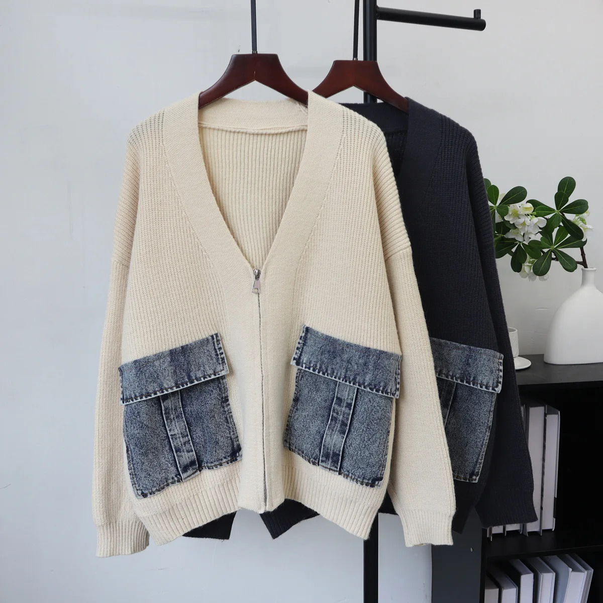 Women Coat Cardigan Sweaters Coats Vintage Jackets V Neck Jumpers Y2k Streetwear Elegant Knit Open Stitch Autumn Winter 2026 261015