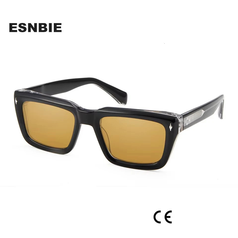 ner Black Crystal Mens Square Acetate Sunglasses Men Yellow Shades Trending Eyewear Vintage Sun Glasses Gafas De Sol 261016