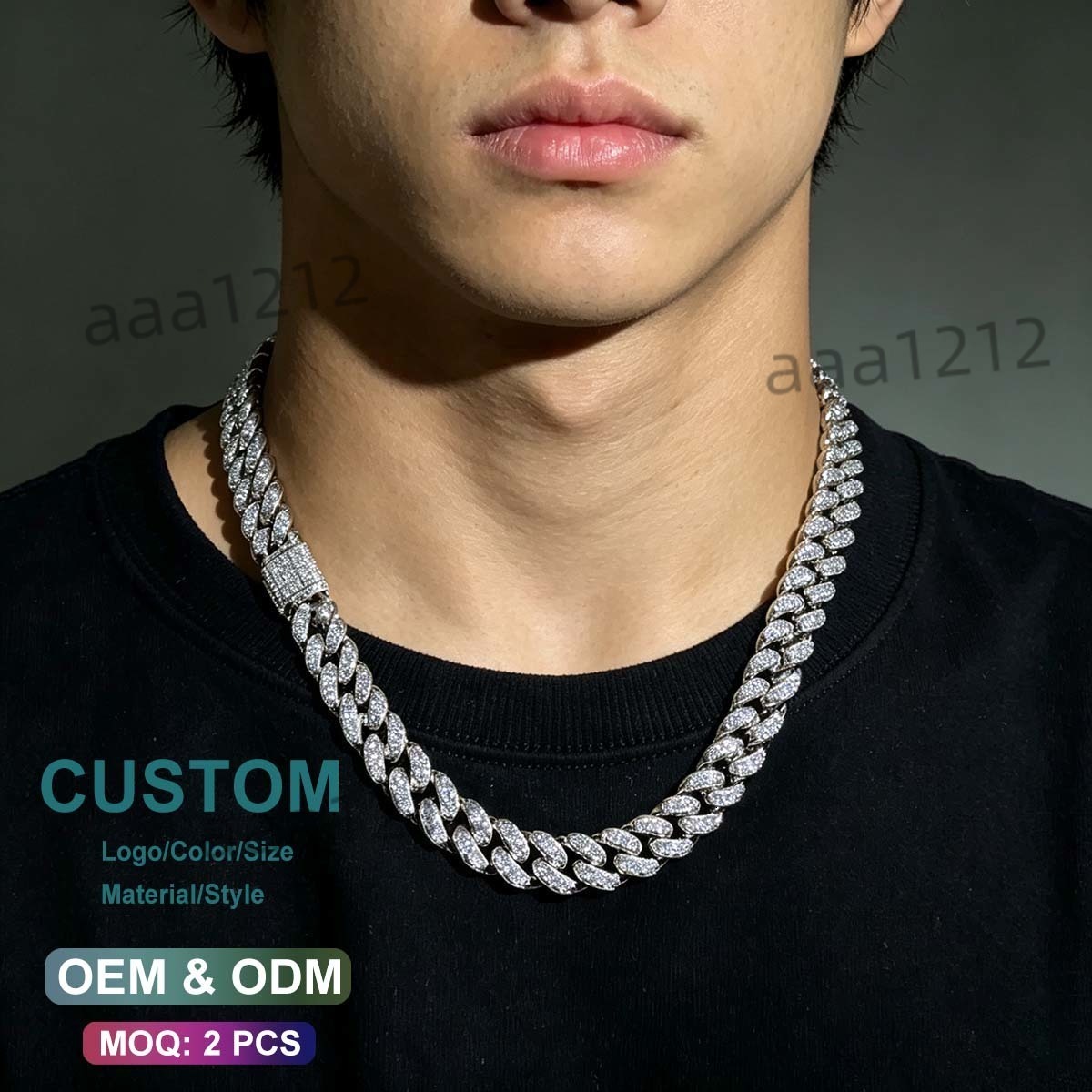 8-12mm VVS Moissanite Miami Cuban Link Chain 925 Sterling Silver Pass Diamond Tester Hip Hop Personalized Jewelry for Men Women