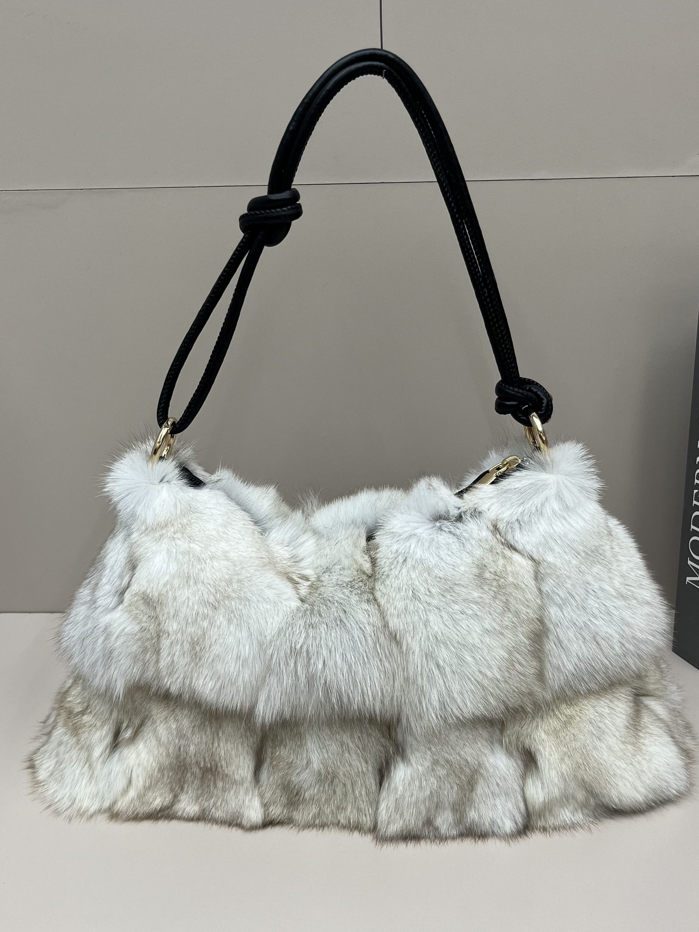 Fashion Real Women's Shoulder Bag Fox Handbags Luxury Tote Purses Warm Fur