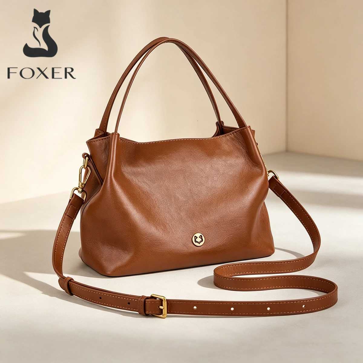 Shoulder Bags FOXER 2026 Autumn Winter New Handbag Genuine Leather Women's Shoulder Bag Large Capacity Ladies Crossbody Purse for Daily Office