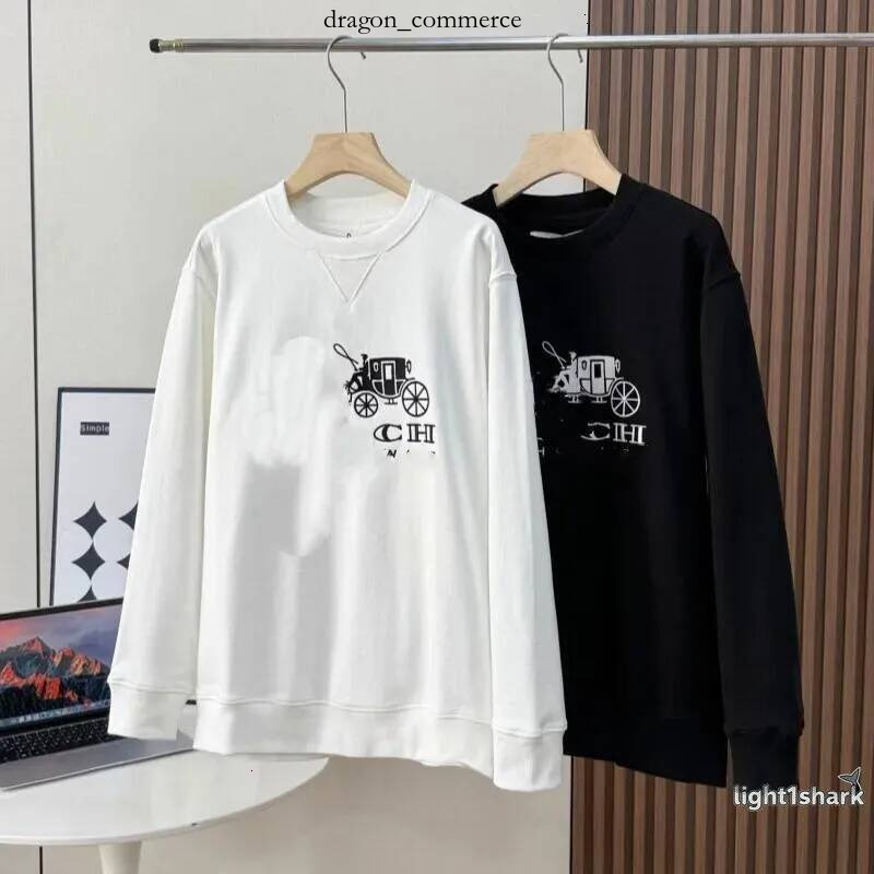 coac Hoodie Koujia Classic Embroidered Carriage Round Neck Sweatshirt Loose Casual Couples Top 25th Autumn New Style coac hoodies 9bf
