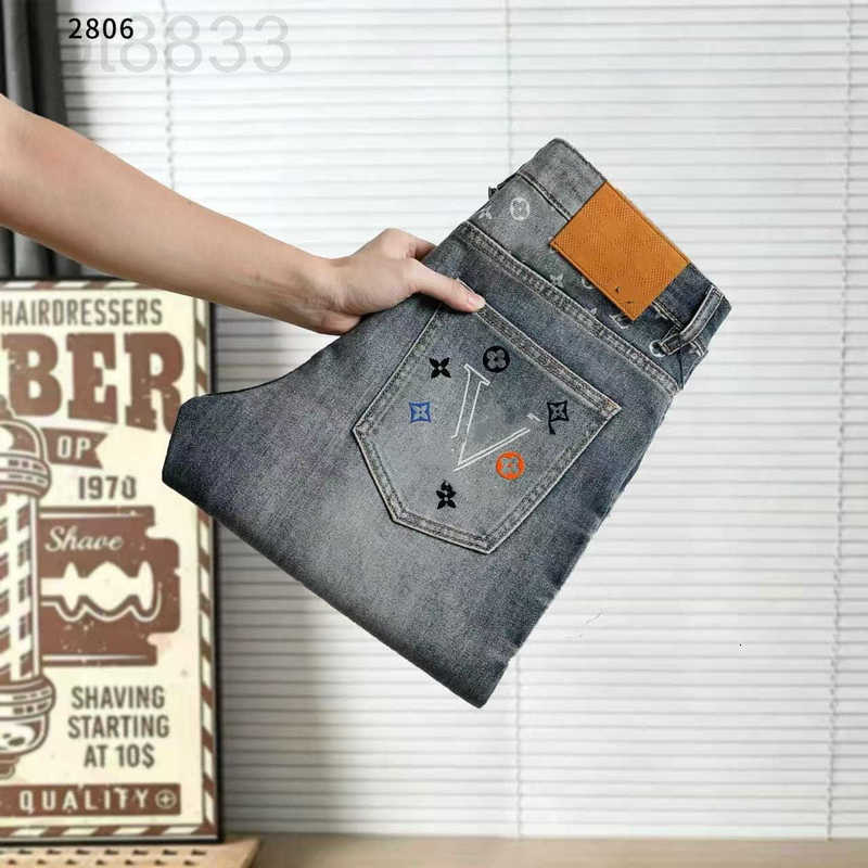 Men's Jeans Designer Jeans, High-quality Denim Washed Motorcycle Slim-fit BPB6