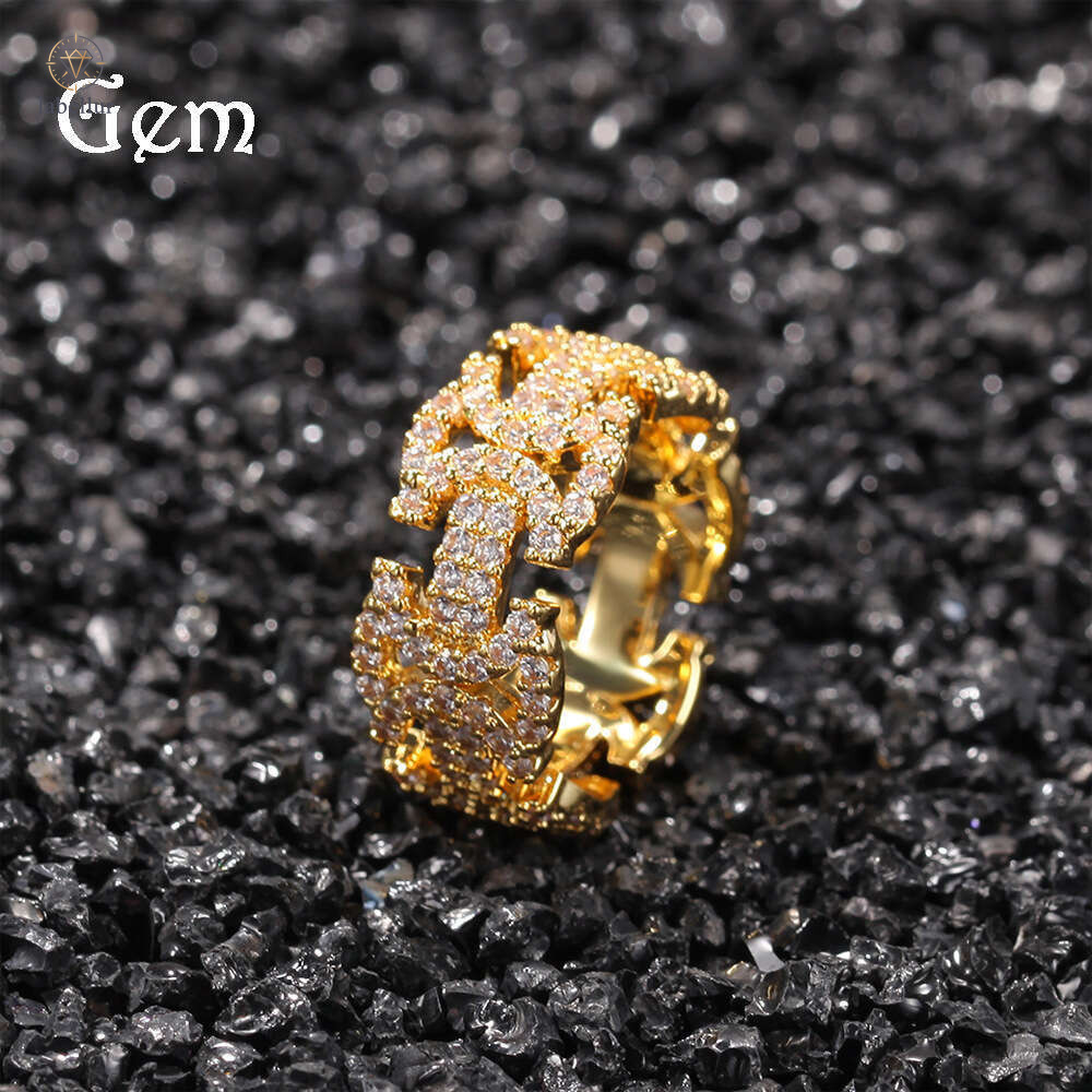 Moissanite Jewelry Hip Hop for Men Silver Inlaid with Moissanite Simple Geometric Fashion Ins Internet Celebrity Index Finger Ring Wholesale 8