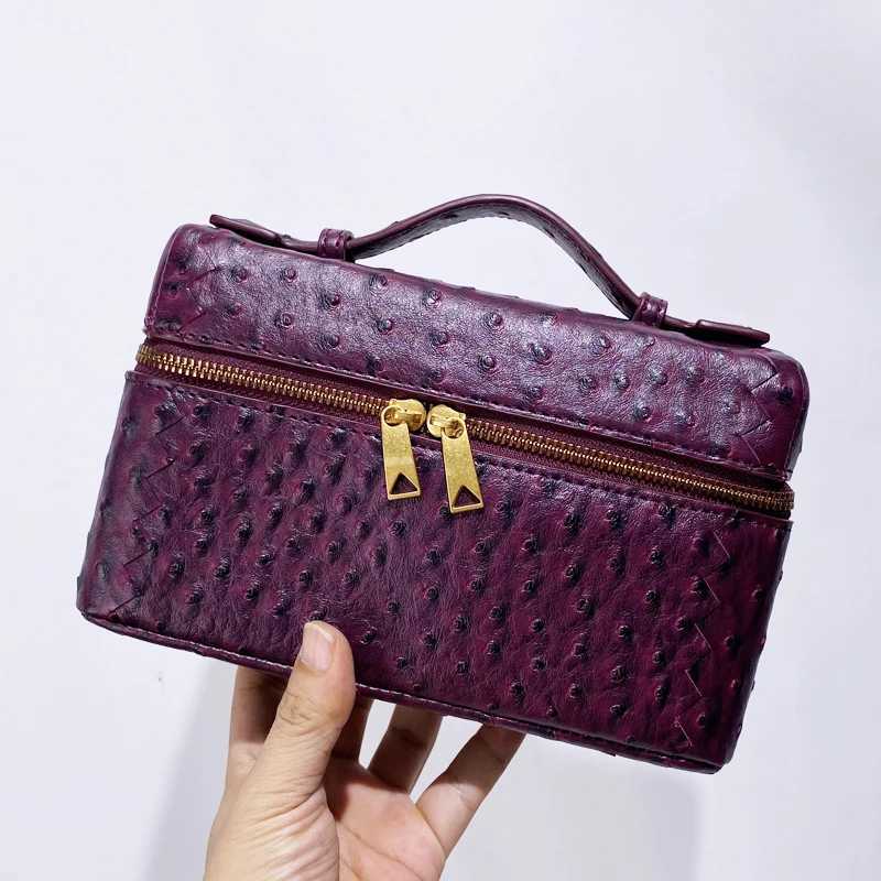 Vintage Imitation Ostrich Leather Texture Small Box Bags For Women Designer Handbag Purses 2026 New In PU handle Shoulder Q261016