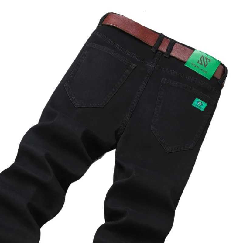 Men's Jeans 2025 New Black Fashion Slim Straight Jeans Men's Spring New Stretch Cotton Casual Denim Pants Business Trousers Brand ClothesT