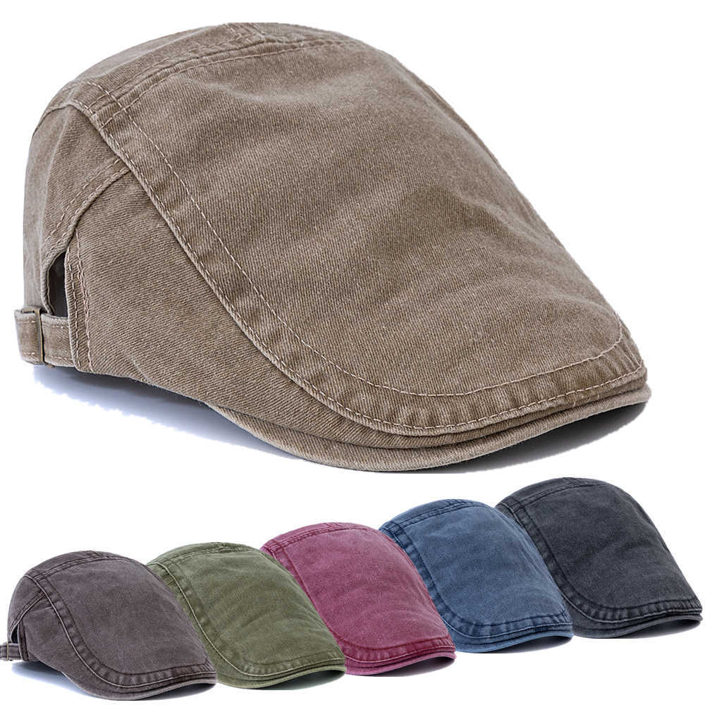 Sale Hot Unisex Summer Outdoor Flat Hat Sports Cotton Beret Caps Solid Color Casual Peaked Caps Stylish Casual Sun Hats S261016J08J