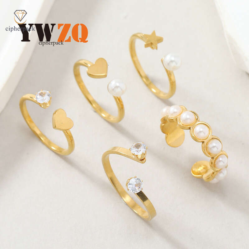 supply elegant pearl and diamond open set for women French vintage non-fading ring fashionable index finger ring