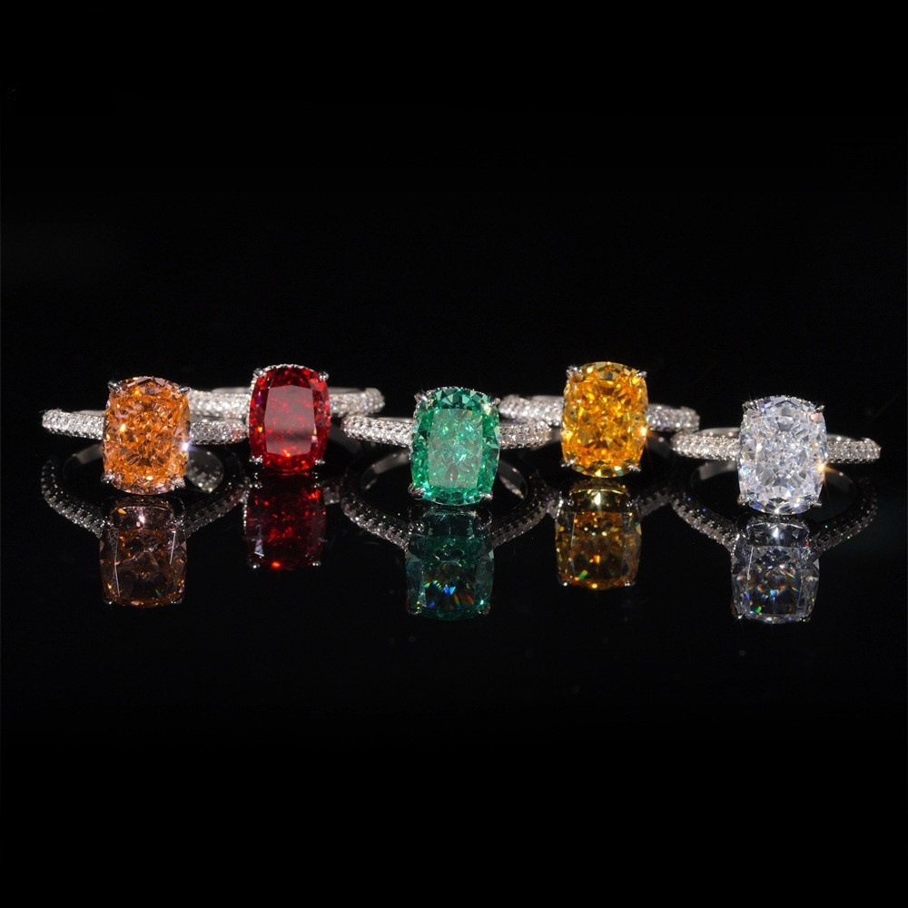 niche high-end men's and women's rings, S92 silver Moissanite, trendy couple rings with a unique style