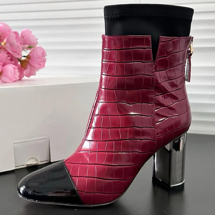 Classic Womens Designer Ankle Boots With Side Zipper Mid Heel Daily Wear Classic Round Toe Boots For Autumn Winter Multifunctional Boots For Daily U