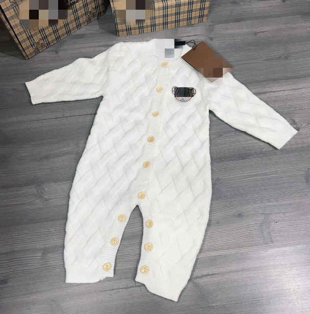 nisex Baby Knitted Romper Long Sleeve Infant Sweater Jumpsuit Button Crotch Newborn Warm Onesie for 0-12 Months