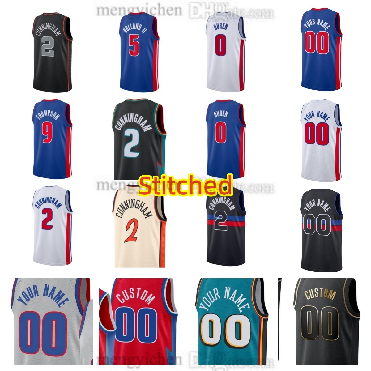 Stitched Men's 2027 Basketball Jersey Cade Cunningham 2 Jalen Duren 0 Ronald Holland II 5 Ausar Thompson 9 Duncan Robinson 55 John Collins 20 I