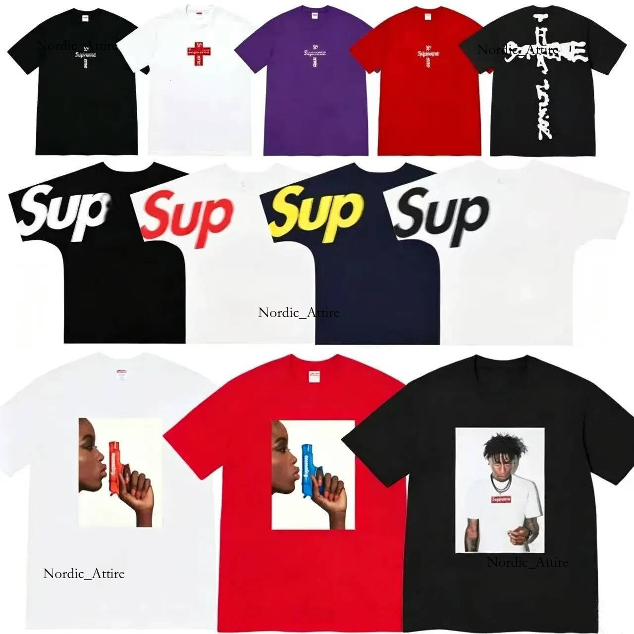 2026 10A NEW Fashion Supreeme Shirts Designer Trendy Brand Men Casual Graffiti Tees Pure Hip Hop Street supremo Tshirts Unisex Cotton Short Sleeve f