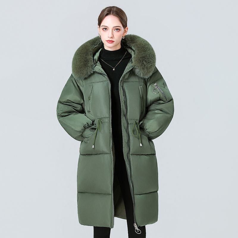 Women Hooded Cotton Padded Jacket 2026 New Cross Border Fashion Loose Korean Style Big Fur Collar Warm Winter Versatile Outerwear