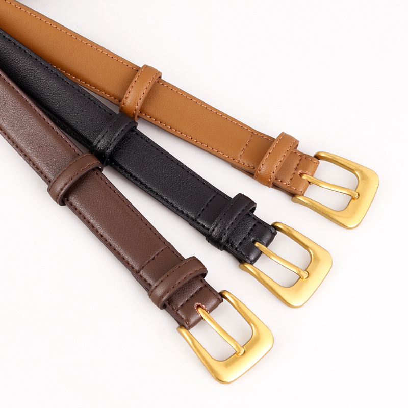 Women Genuine Leather Belt, Alloy Pin Buckle Split Cowhide Waist Belt, Minimalist Elegant Decorative Trouser Belt For Jeans, 2025 New Style