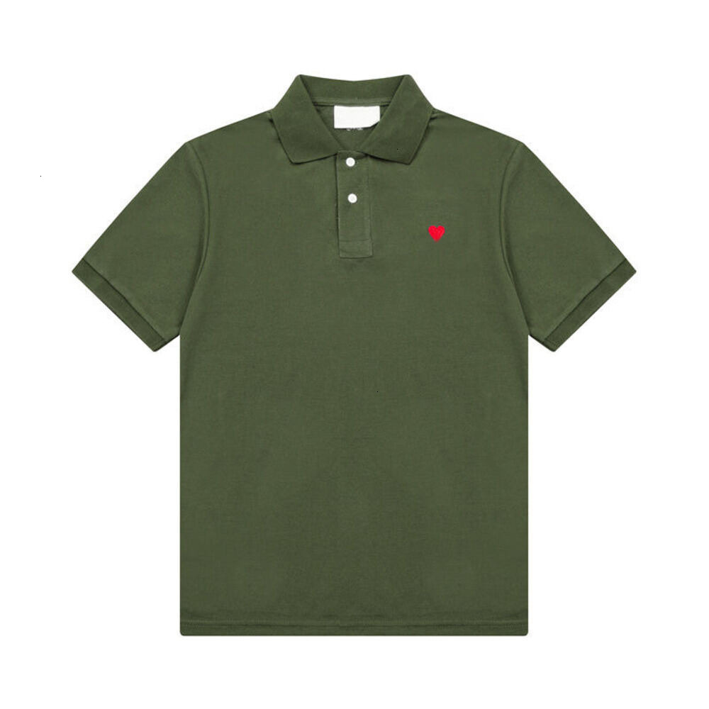 Cdgshirt Shirt Outdoor Casual Loose Lapel Shirt Old Money Wind Business Paris Fashion Streetwear Simple Pure Color Love Heart Graphic Icon Play Polo
