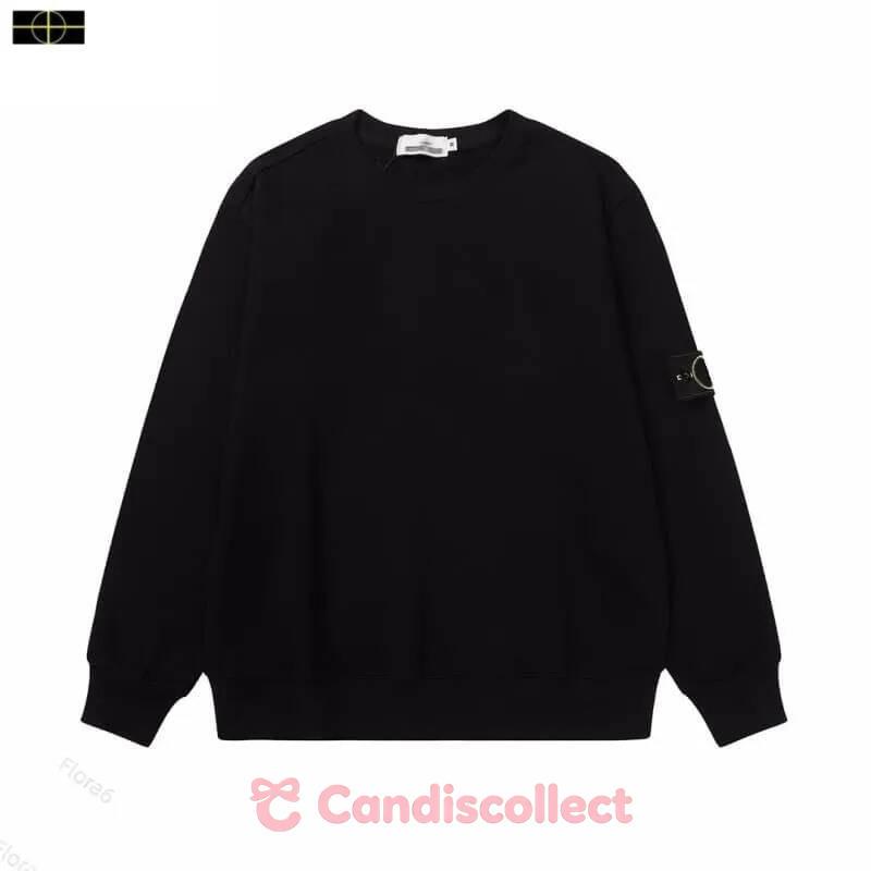 Pull Stone Long Sleeve Designer Brand Compass Badge Jacket Women Sweatshirt Hoodies Sweater Knit Round Neck Solid Color Sweaters Stone Pullover 46A
