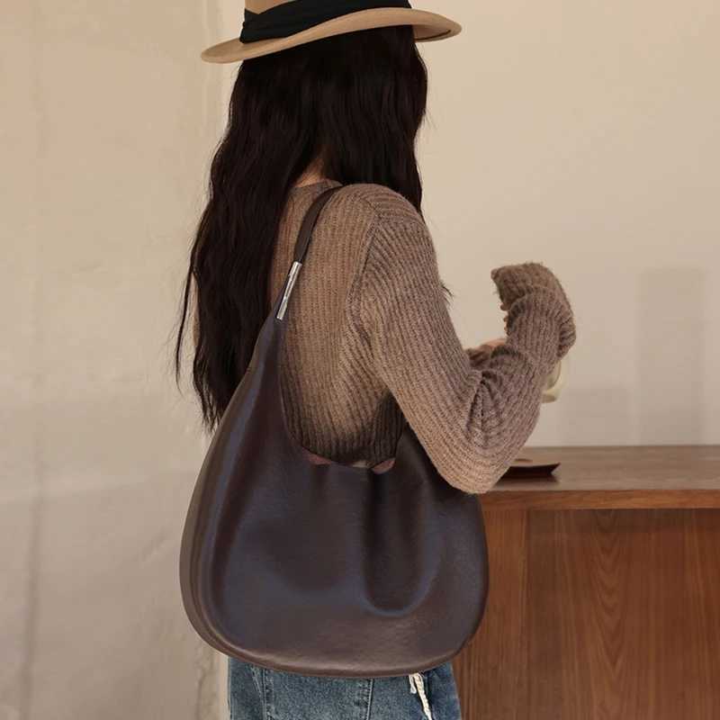 Cross Body Genuine Cowhide Women Hobo Shoulder Bag Vintage Soft Real Leather Large Capacity Underarm Bag Casual Ladies Daily Tote Handbag H261016