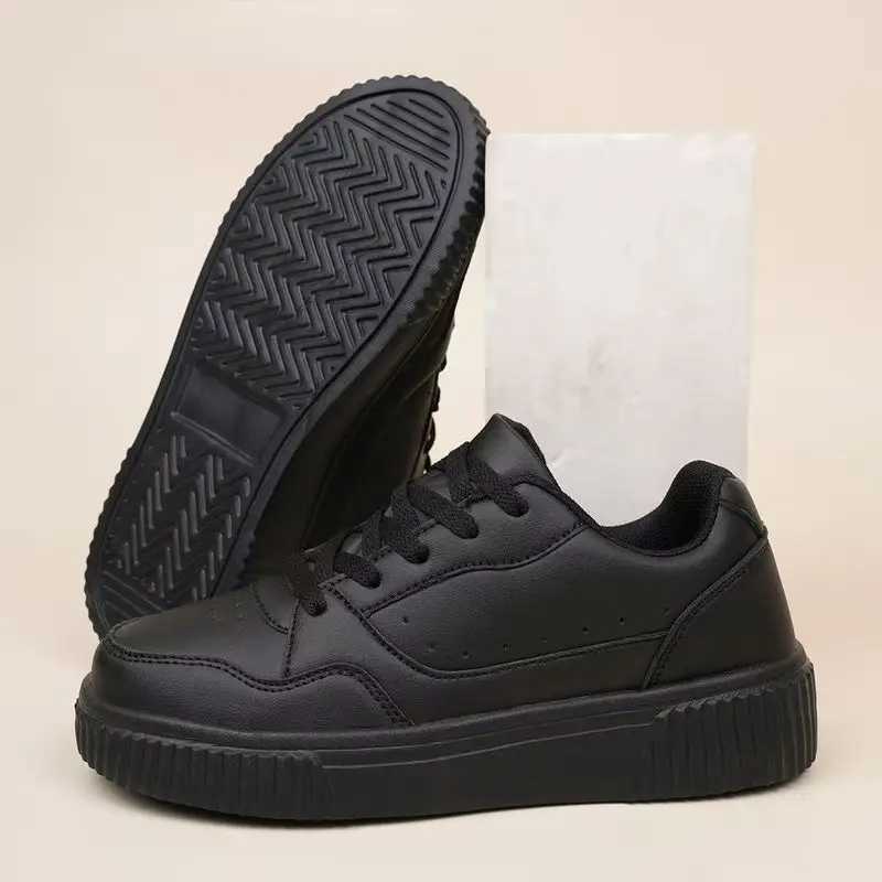 Casual Shoes Unisex Sneakers All Season Casual Shoes Men Platform Chunky Footwear Women Solid Color Lace Up Couples Minimalist Board Shoes H261016