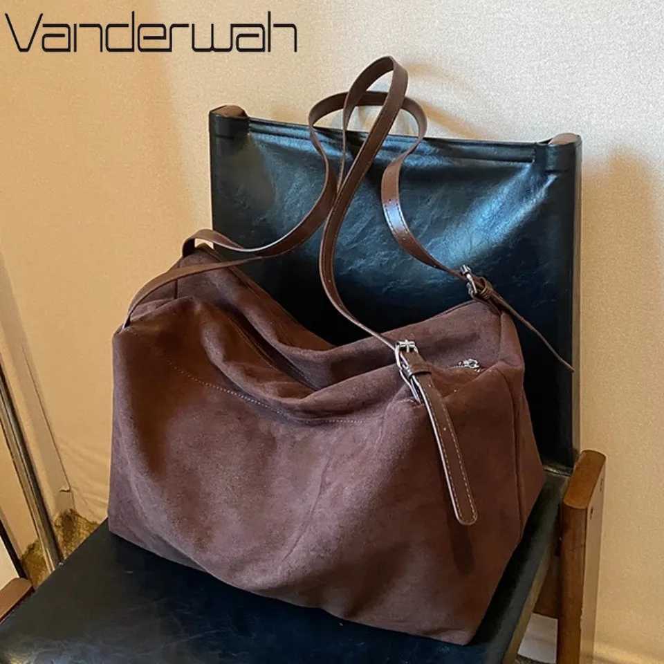 Shoulder Bags Winter Women's Soft Suede Leather Shoulder Hand Bags for Women Lazy Commuting Handbags Women Bags Deisgner Large Capacity H261016