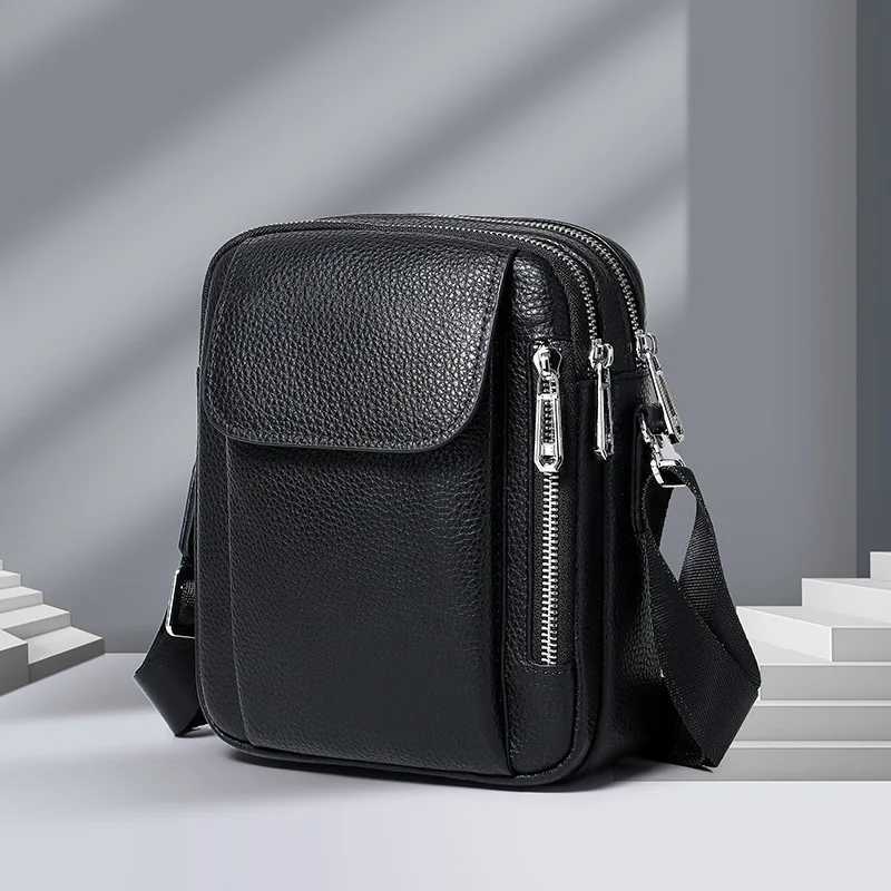 Shoulder Bags Large Capacity Male Crossbody Bag New Genuine Leather Handbag for Men Casual Men's Cow Leather Shoulder Bag H261016