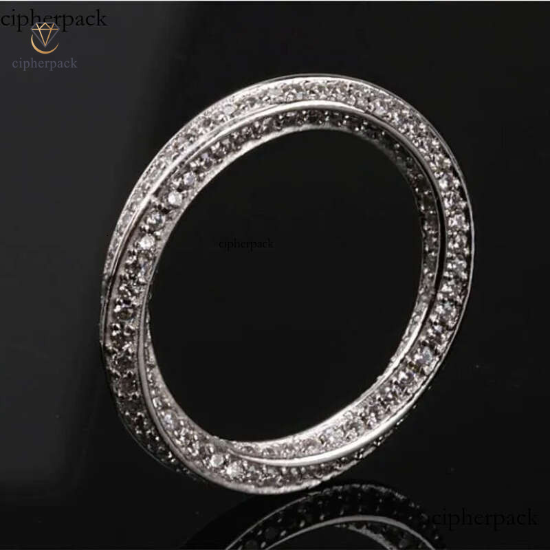 Mobius strip Rings Stunning Wholesale Jewelry Sterling Sier Tiny White Sapphire Party Twist Women Wedding Pave Band Ring Gift