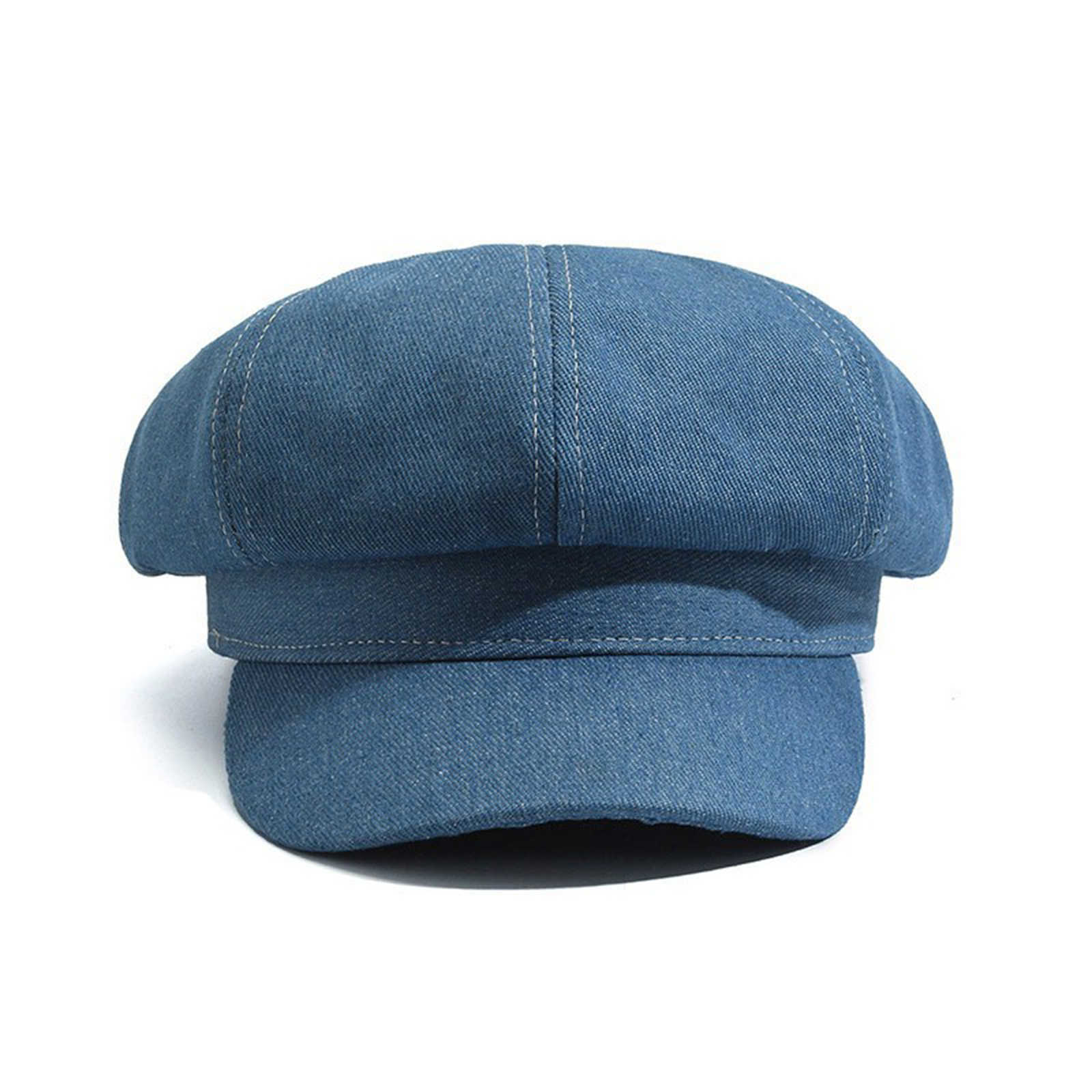 Denim Women's Newsboy Beret Cap Visor Cap Elegant Paperboy Painter 8 Panel Octagonal Hat S261016MVEE