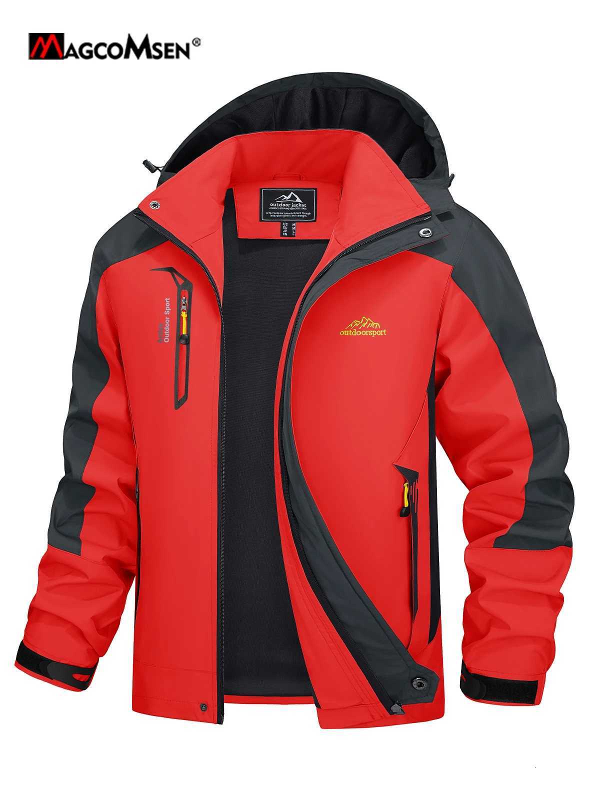 Outdoor Jackets Hoodies MAGCOMSEN Mens Hiking Lightweight Waterproof Windproof Hooded Rain Outdoor Cam king s WindbreakerT261016