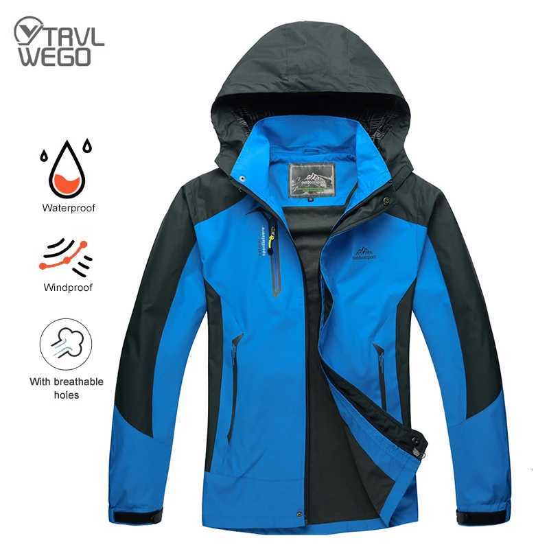 Outdoor Jackets Hoodies TRVLWEGO Cam Hiking Men Autumn Outdoor Sports Coats Climbing king Windbreaker Travel Waterproof s BlackT261016