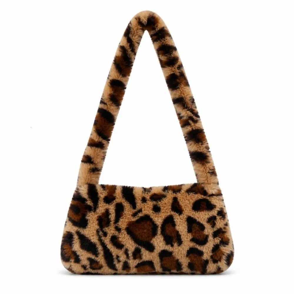Evening Bags Fashion Soft Women's Shoulder Bag Cow Print Leopard Print Mini Tote Bag Faux Fur Casual Wear Handbag Purse For Women H261016