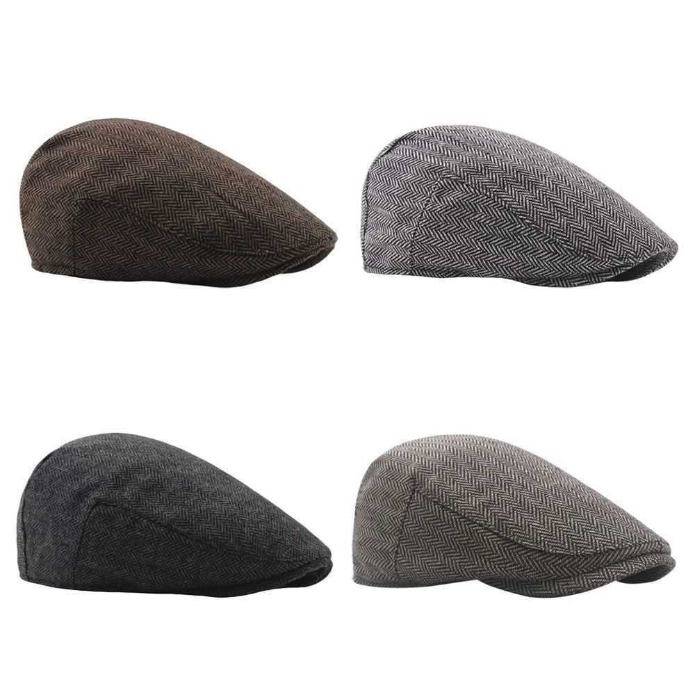 Winter Autumn Vintage Men Beret Hats Big Size Casual Newsboy Cap Warm Classic Flat Hat Men S261016LY5J