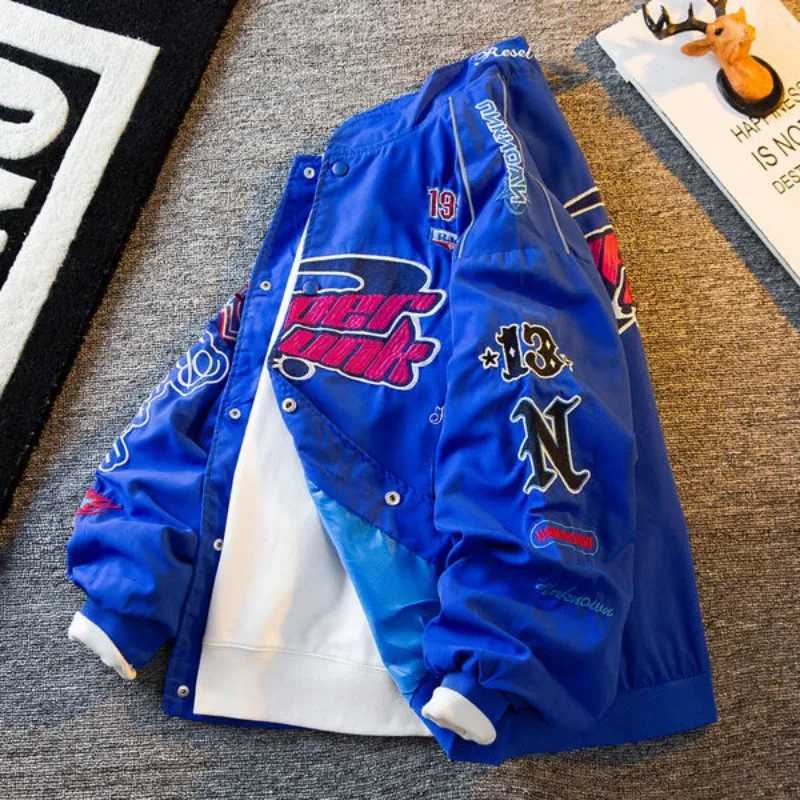 High Men's Jacket Jackets Men's Street Vintage Retro Locomotive Baseball Uniform Spring Autumn Loose Single-breasted Embroidered Jackets N