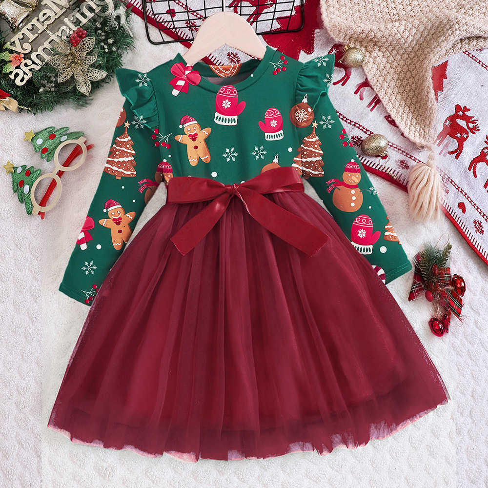 Baby 2025 Girls Autumn Outfits Long Sleeve Dress Children Clothing Kids Girls' Christmas Dress For Party For 2 3 4 5 6 7 Years S261016JZA6