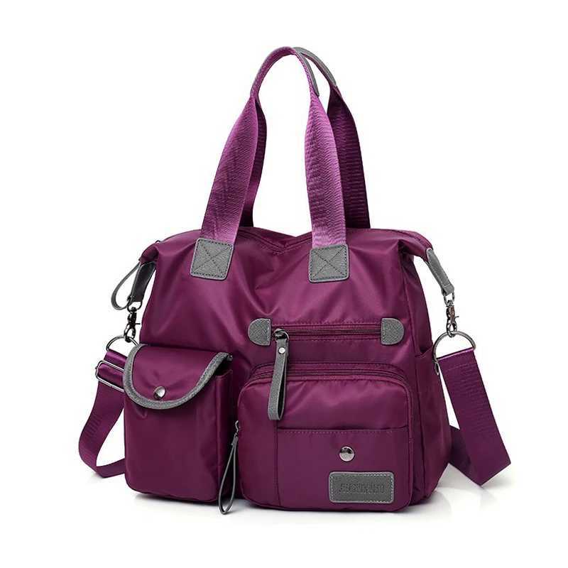 Evening Bags Stylish Womens Nylon Tote Bag with Multiple Pockets Waterproof Lightweight Handbag Large Capacity Crossbody Shoulder Bag H261016