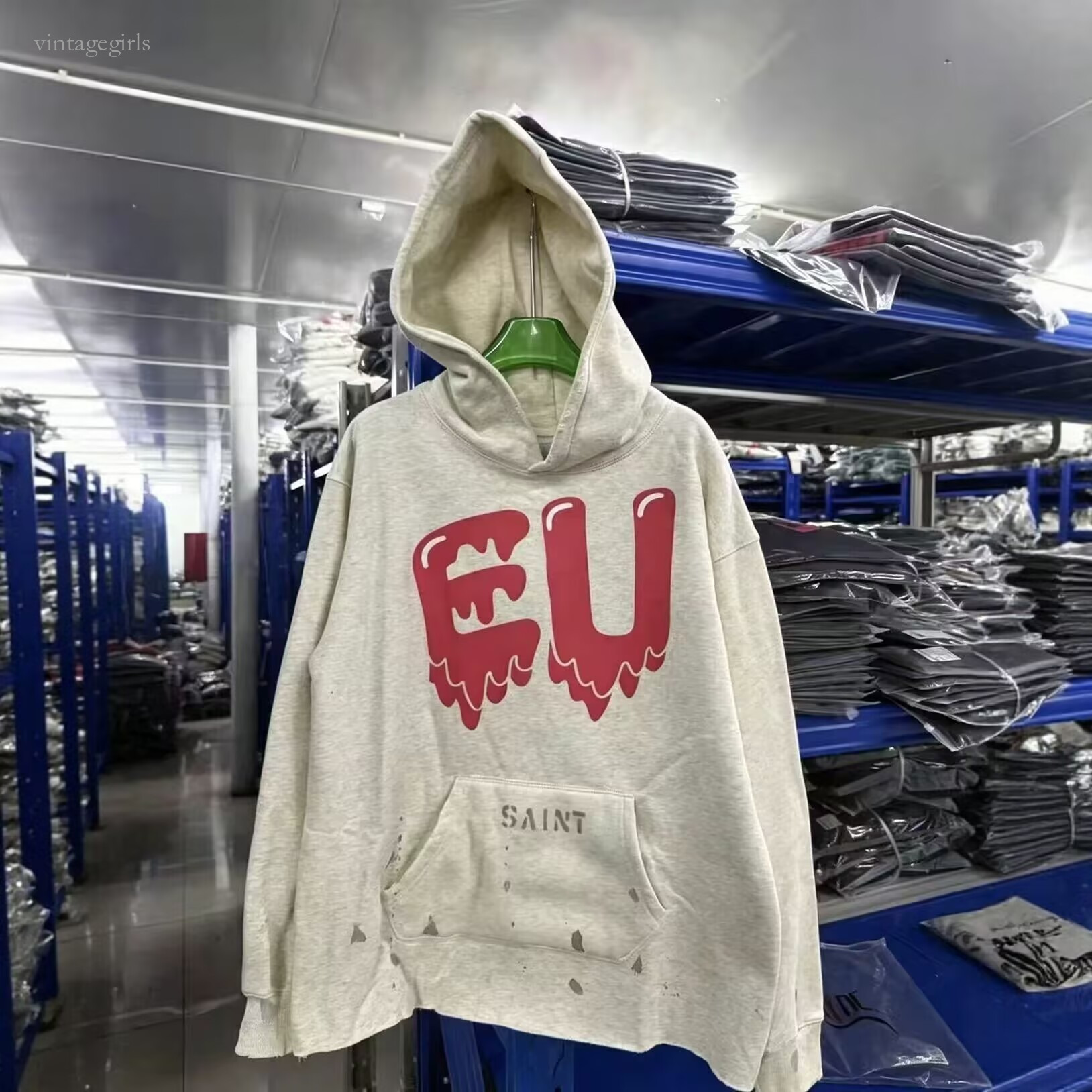Autumn Winter Washed Vintage Graffiti Sweatshirts Designer Women Men Loose Oversize Hoodie Designer Pullover Mens Hoodie Size S-Xl
