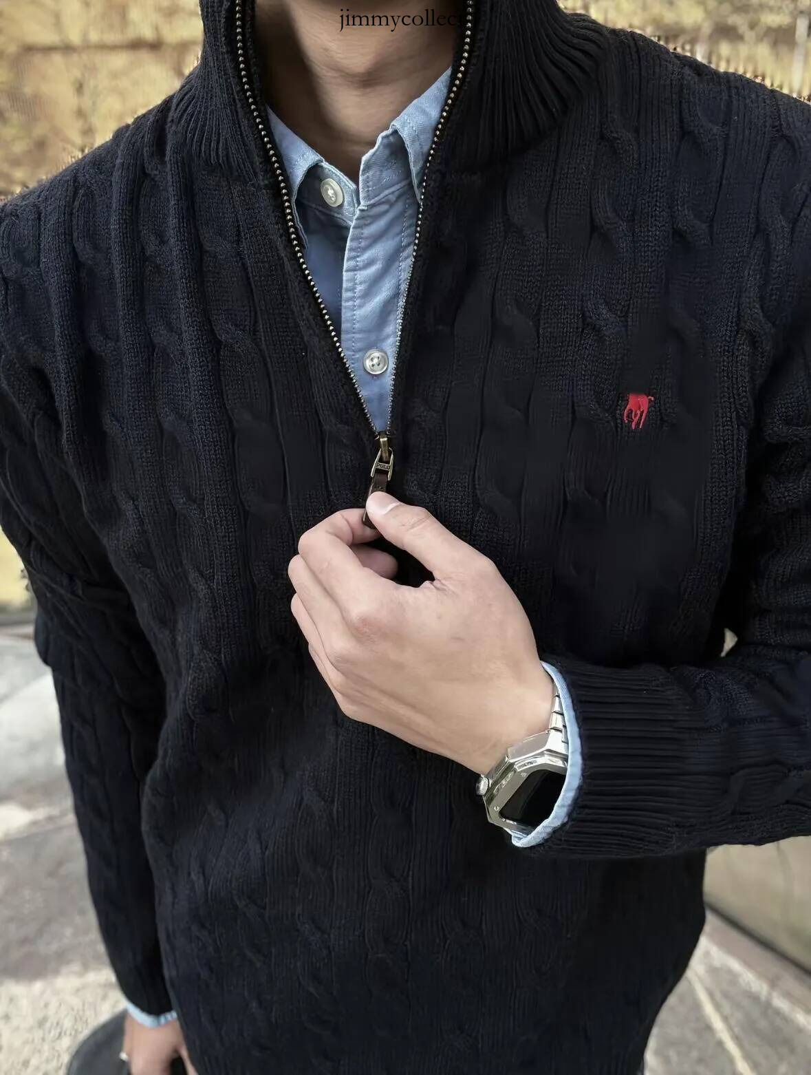 polo Fall And Winter Knitted Sweaters For Men Designer Cable Knit Couple Stand Collar Embroidered Half Zip Womens Sweater Tops Coat polo ffb