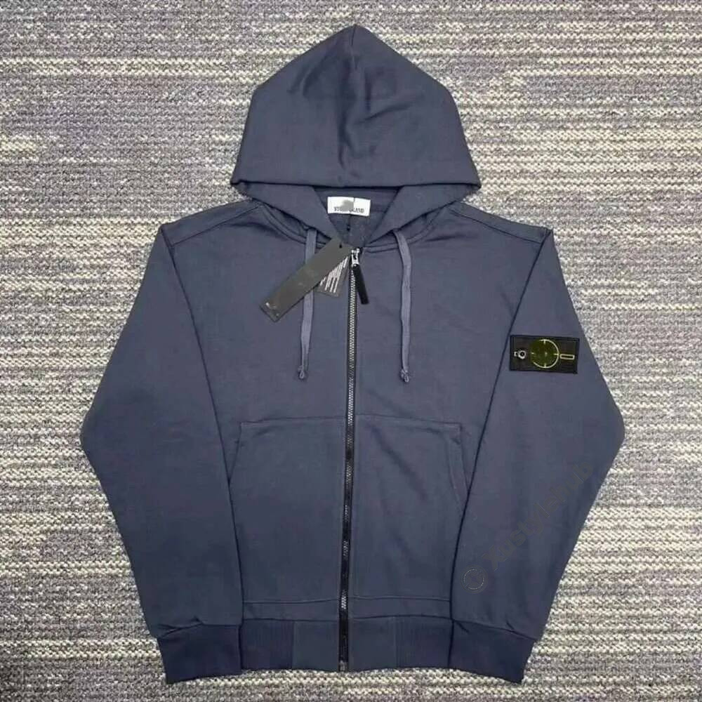 stone Cross Border Designer Clothing Stone Embroidered Unisex Solid Mens Color Casual Sports Hoodie Jacket Compass Sleeve Zipper Sweatshirt Technica