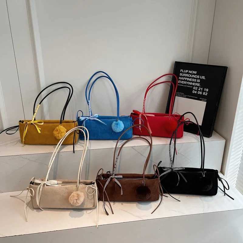 Shoulder Bags Fashion Solid Color Faux Suede Square Youth Shoulder Bags 2026 High Quality Trendy Sense of Luxury Portable Handbags for Women X261016