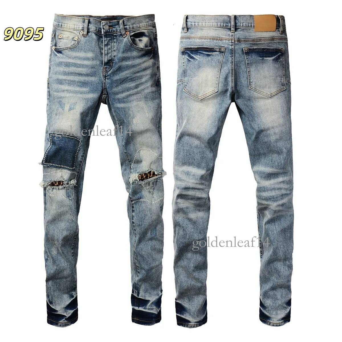 purples jeans designer purple pants women men's purple jean Ripped Black kusbi High end Quality Straight Shinny Sweatpants Retro jeans 88f