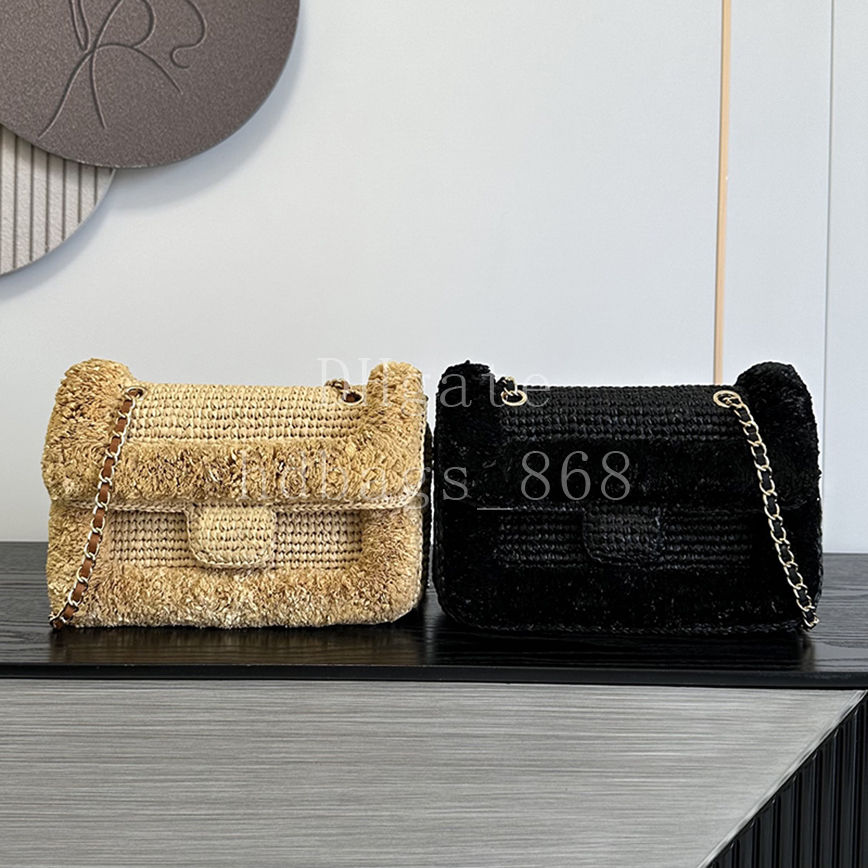 Master quality Designer Shoulder Bag Flap Bag Handbag for Women Luxury raffia grass Summer Beach Bag 26cm With Box X020