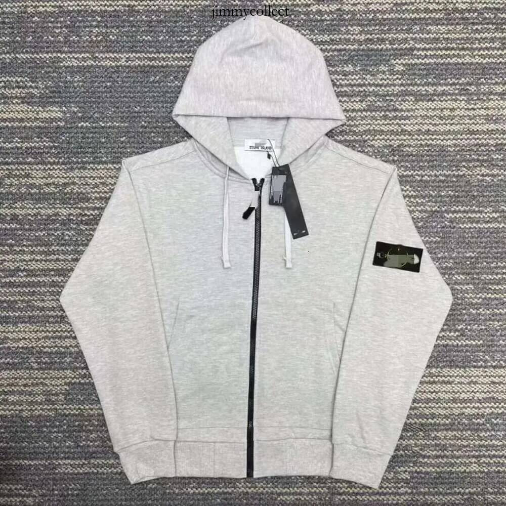 stone Cross Border Designer Clothing Stone Embroidered Unisex Solid Mens Color Casual Sports Hoodie Jacket Compass Sleeve Zipper Sweatshirt Technica