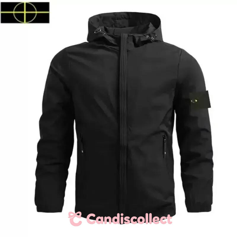 Pull Stone designer Hoodies Mens windproof jacket Hooded Compass Badge Waterproof Windproof Full Zip Multi Pocket Outdoor Casual Streetwear Coat cab