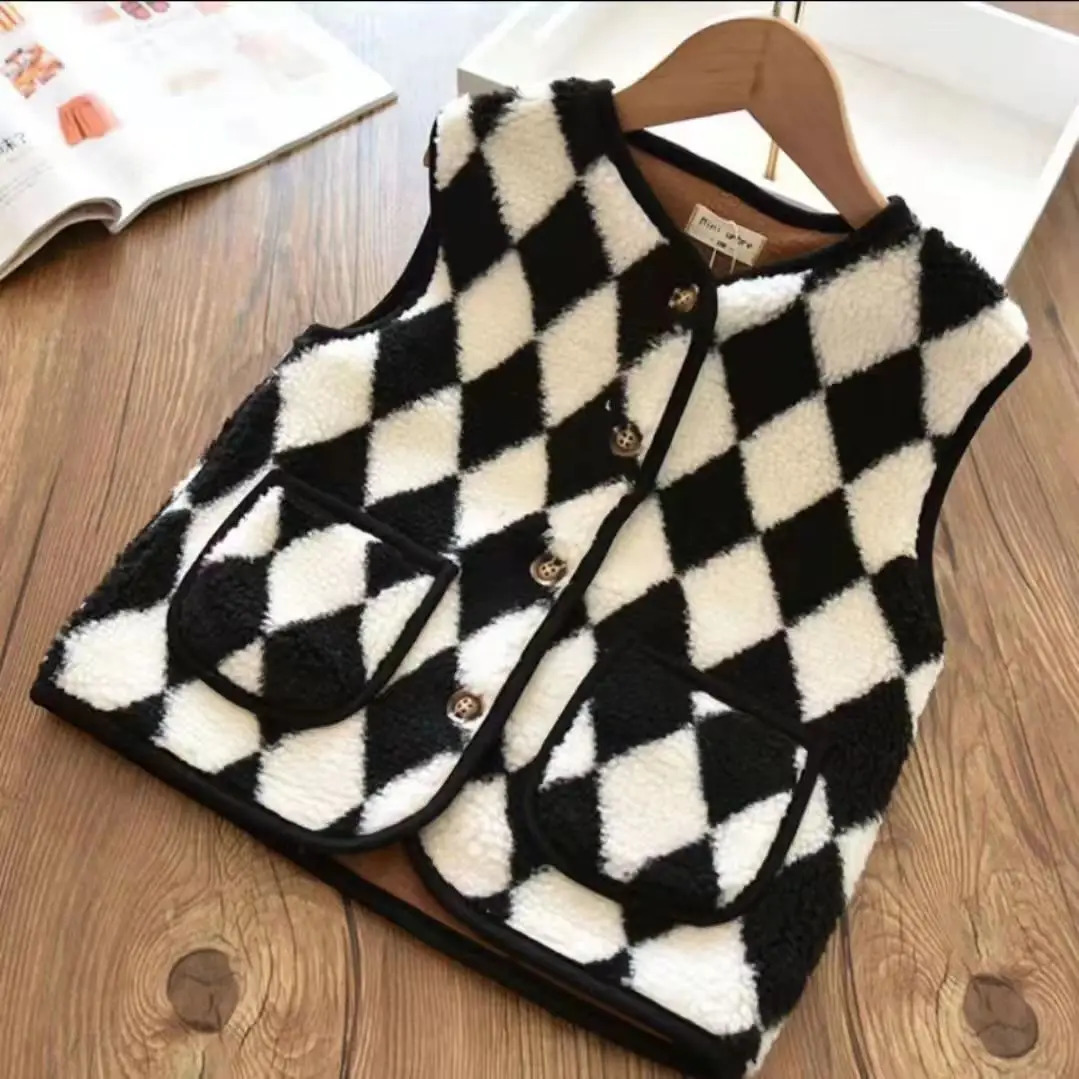 Boy Waistcoat Autumn Winter Warm Vest for Kids Girls Cashmere Sweater Thick Wool Children Sleeveless Jacket Toddler Vest261016