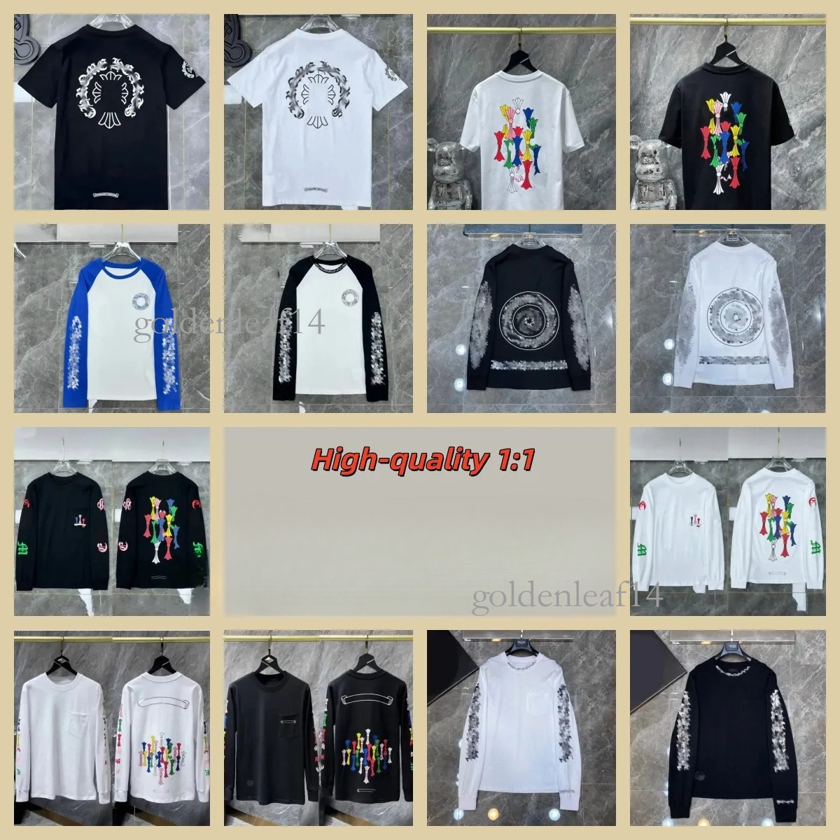 ch Shirts Men Designer chrome Long Sleeve Y2k hoody Clothes Gothic Punk Cross Sanskrit Puzzle Graphic Tee Hip Hop hoodie Retro Sanskrit Printed Shor