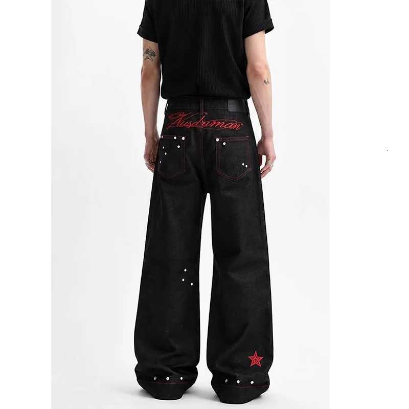 Men's Jeans Men's High Street Vibe Style Hip Hop Jeans Pants Fashion 3D Printed Flared Leg Denim Trousers Loose Fit Y2K JeansT261016