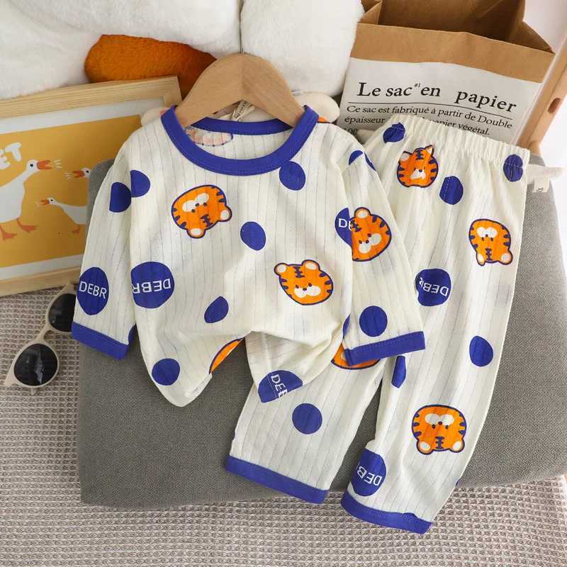 Pajamas Cute Bear Print Baby Clothing Set Children Long Sle+ Pants Two Pieces Suit Kids Cotton Plover Top Tee Girl Boy CasualW261018