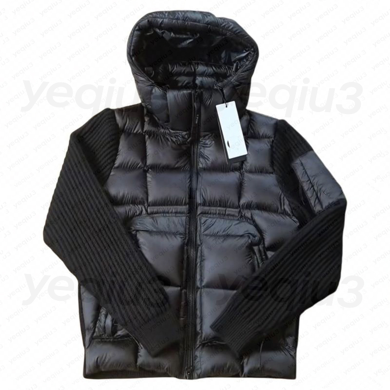 Mens designer jacket puffer Jacket Knit Sleeves down puffer Coat fashion Warm Outdoor with Lens Detail