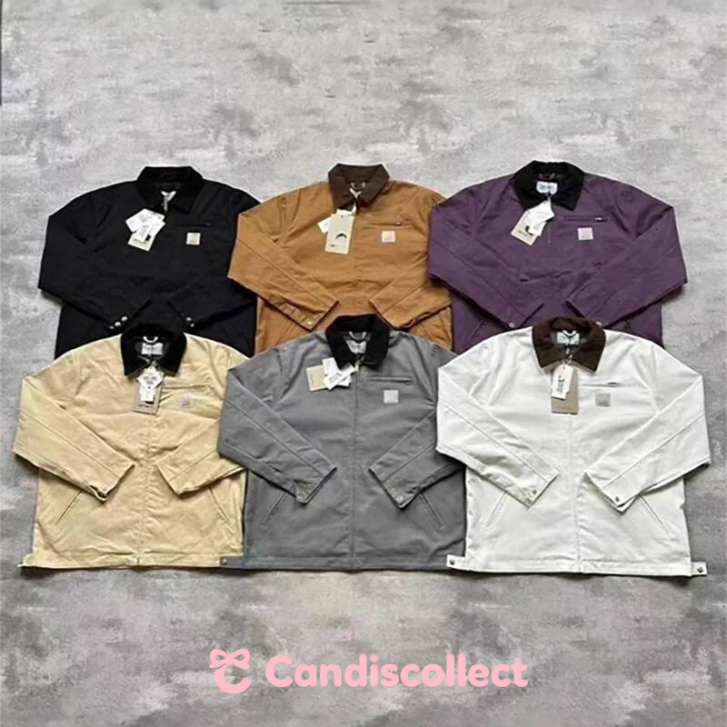 carhartlyity WIP Detroit With Cotton Lining Corduroy Collar Multi Color Men's Workwear Canvas Zipper Men Brand Designer Car Jacket 2D5 d1e